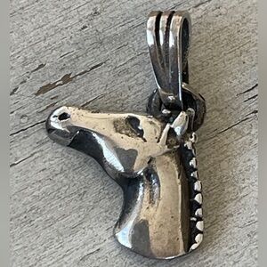 Silver Horse Head Profile Pendant
